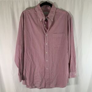 Brooks Brothers Dress Shirt Men's 16 32 33 Purple White Striped Button Up
